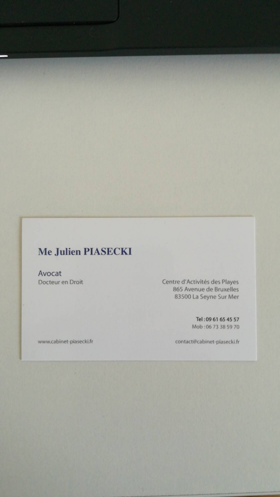 Avocat docteur en droit 83500 la Seyne-sur-Mer Monsieur Julien piasceki