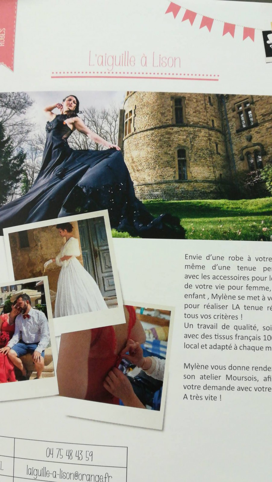 Boutique de robe de mariée 26540 mours-saint-eusèbe L'aiguille à Lison