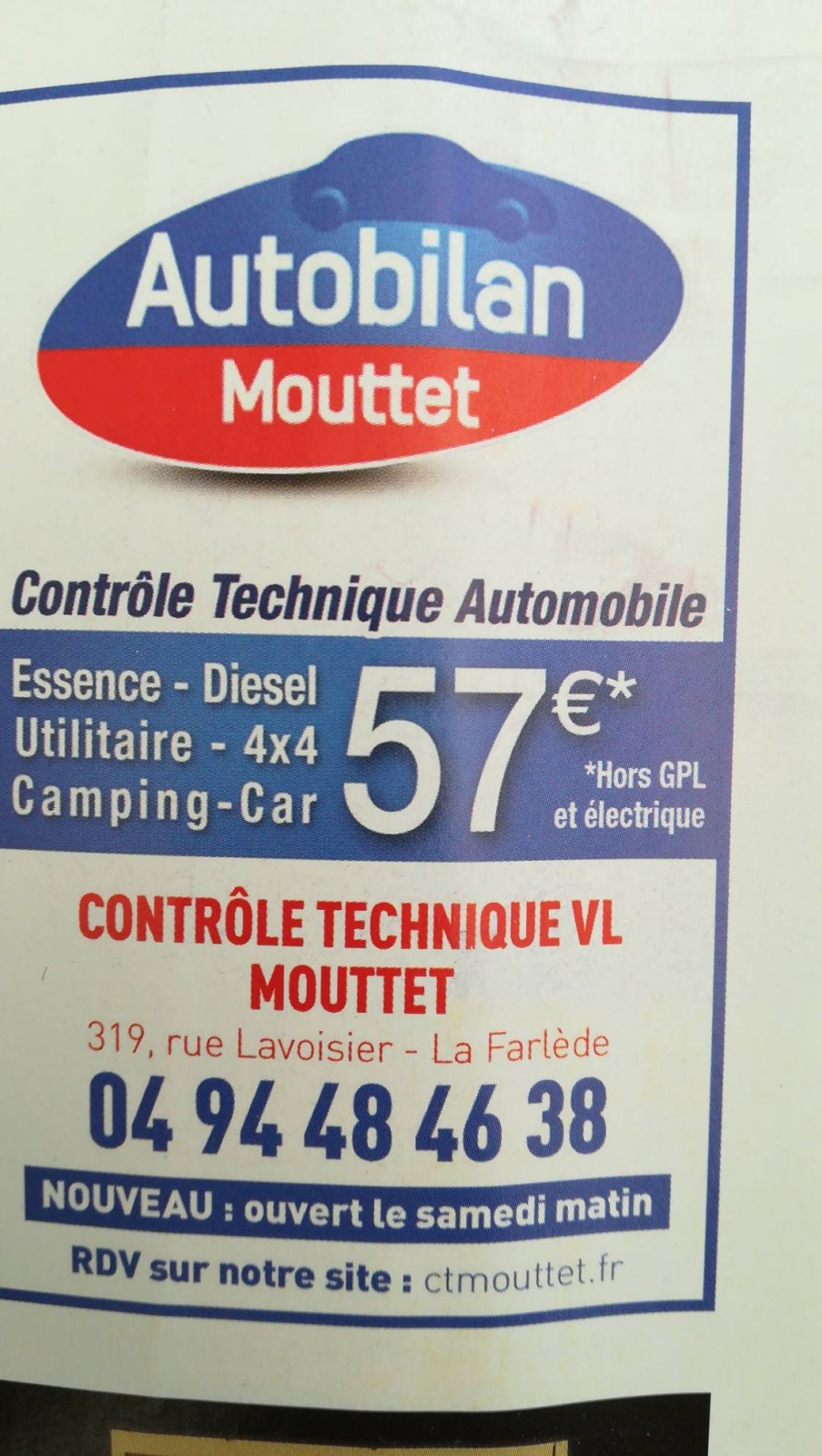 Contrôle technique automobile La Farlède AUTO bilan mouttet