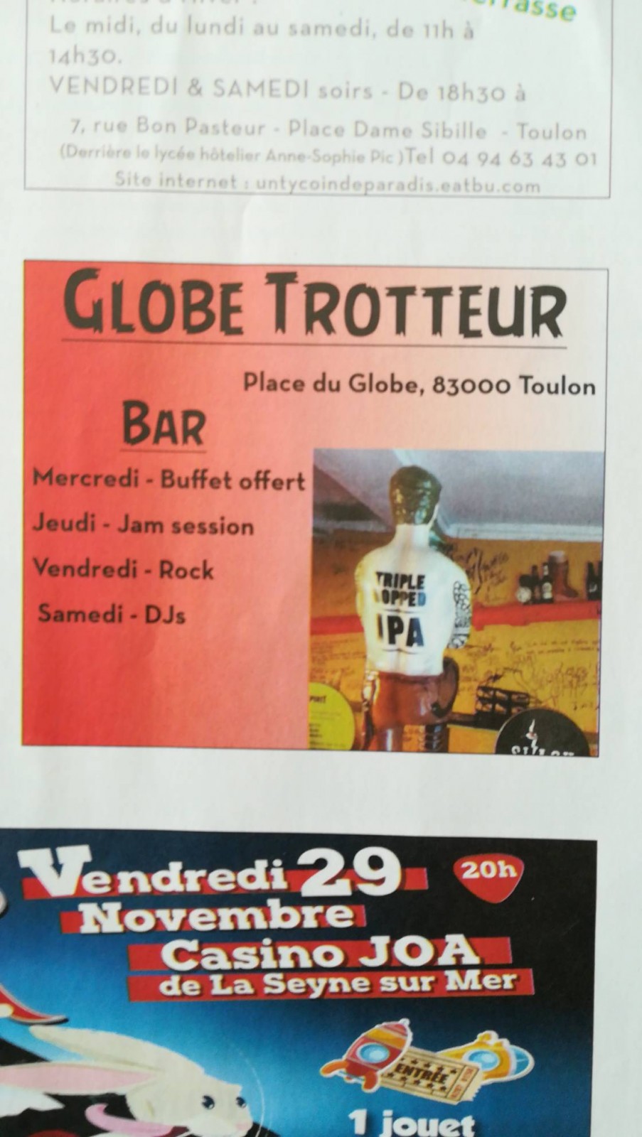 Bar-restaurant Toulon Globe-trotteur