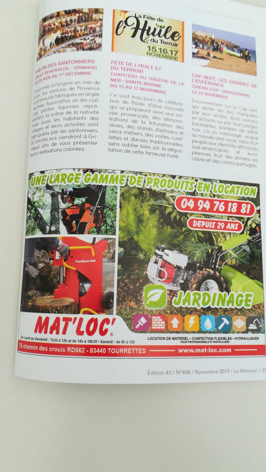 Location de matériel de jardinage Tourrettes 83440 Mat loc