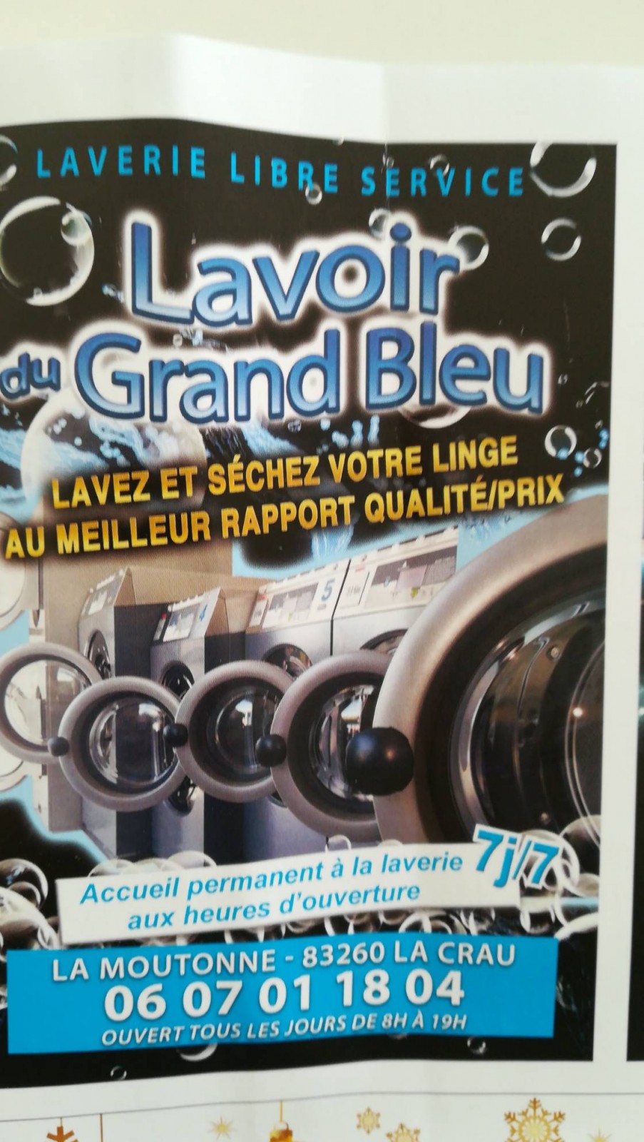 Laverie libre-service L'accrobranche de Toulon Lavoir du grand bleu