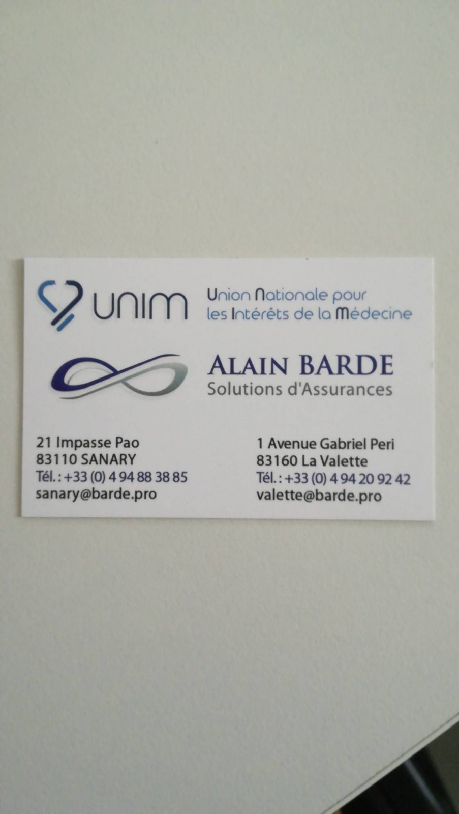 Solution assurance 83110 Sanary-sur-Mer Unim Alain barde