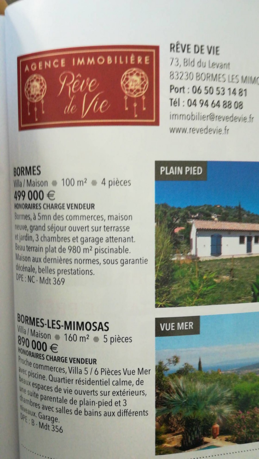 Agence immobilière Bormes-les-Mimosas Rêve de vie