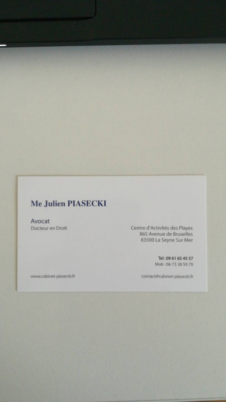 Avocat docteur en droit 83500 la Seyne-sur-Mer Monsieur Julien piasceki