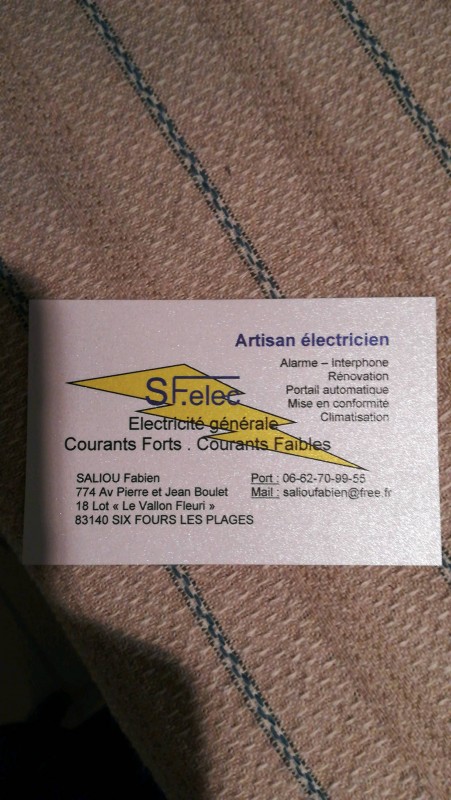 Artisan électricien Six-Fours-les-Plages Sf elec