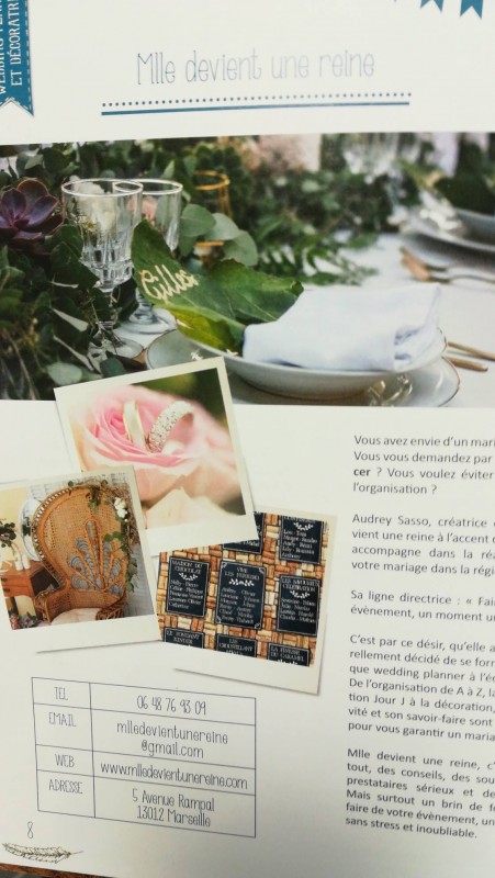 Wedding planner et décoratrice 5 avenue rampal 13012 marseille Mademoiselle devient une reine