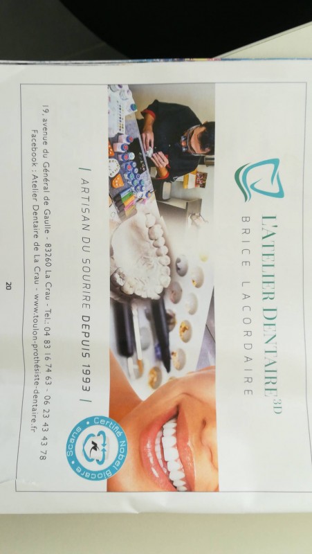 Atelier dentaire La Crau dans le Var proche de Toulon Brice Lacordaire