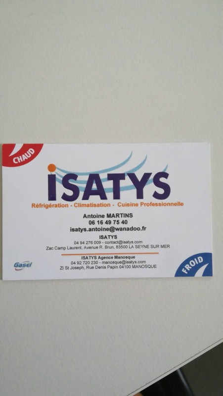 Vente et pose de climatisation et réfrigération 83500 la Seyne-sur-Mer Isatys