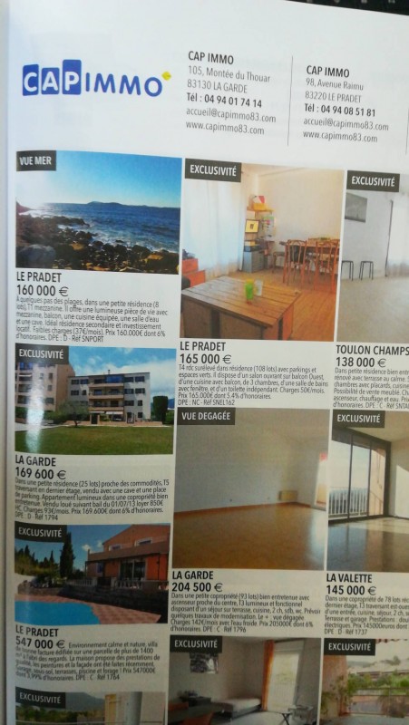 Agence immobilière, location et syndic La garde 83130 CAP immo