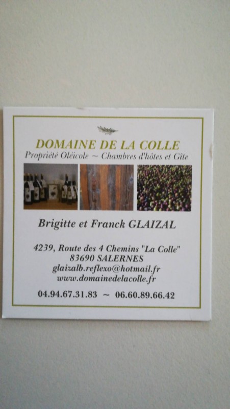 Propriété oléicole et chambres d'hôtes de charme Salernes 83690 Domaine de la colle