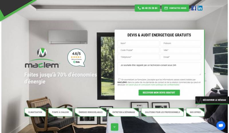 MACLEM® Agen : spécialiste des système de climatisation réversible