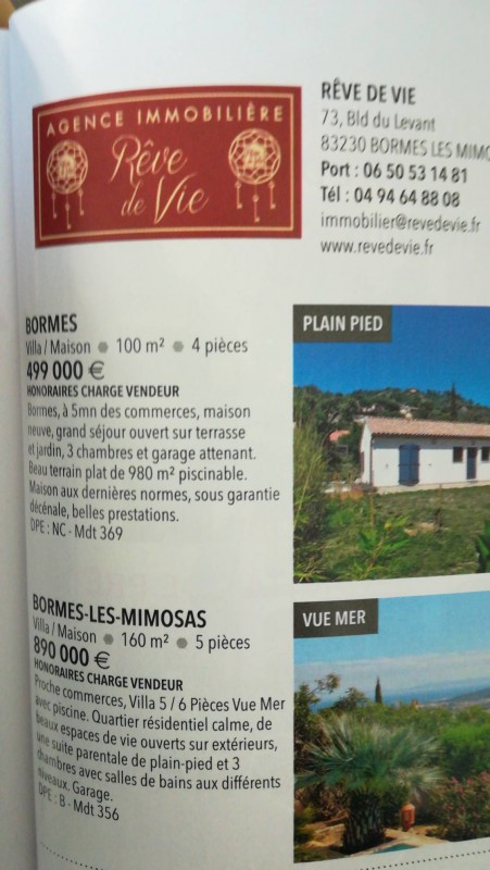 Agence immobilière Bormes-les-Mimosas Rêve de vie