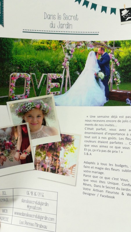 Décoration florale pour événement mariage Les Pennes-Mirabeau Dans le secret du jardin