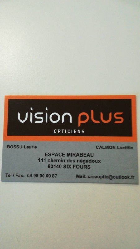 Vente de lunettes et solaire Six-Fours-les-Plages proche centre-ville Vision plus