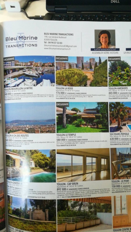 Transaction de bien immobilier Toulon centre-ville Bleu marine transactions