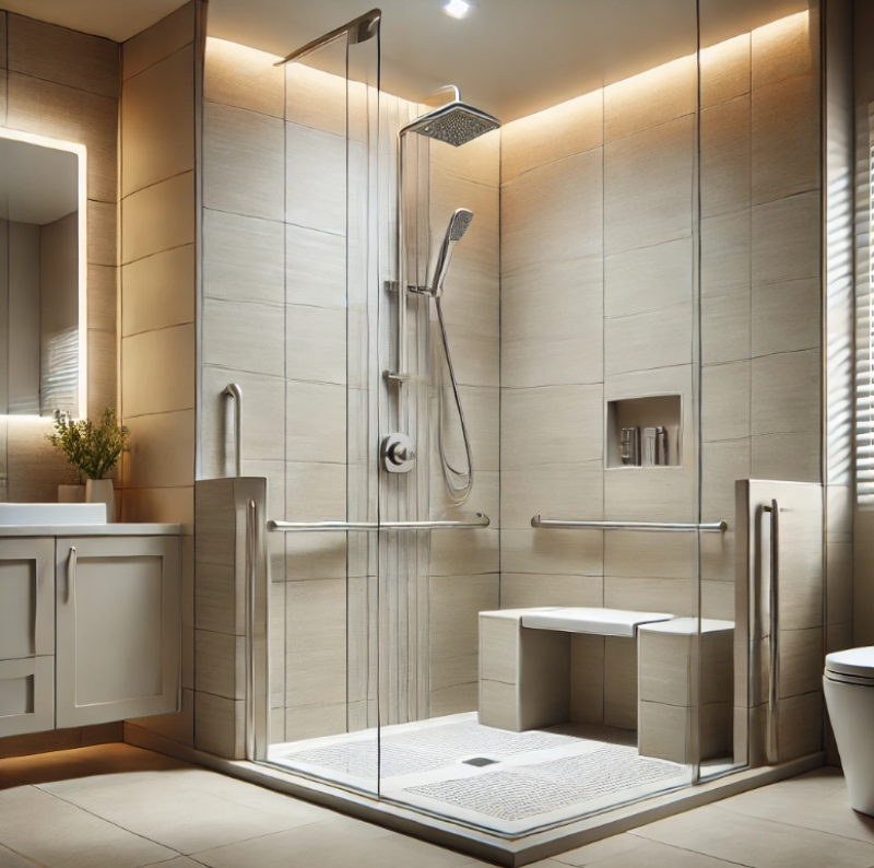 Transformation sur mesure de baignoire en douche pour personnes à mobilité réduite à Besançon, Doubs 25 avec aide financière possible